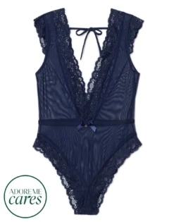 Amanda Unlined Plus Blue -Laced Bra Sales Store full 1252