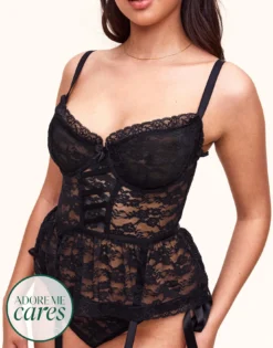 Chelsey Unlined Plus Black -Laced Bra Sales Store full 1373