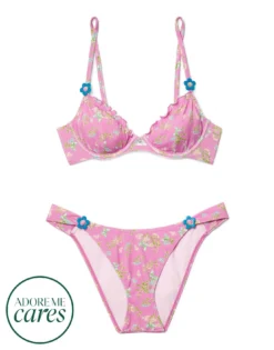 Cadiz Unlined Print -Laced Bra Sales Store full 1579