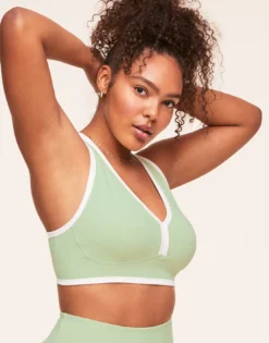 Tori Plunge Sports Bra Lined Plus Green