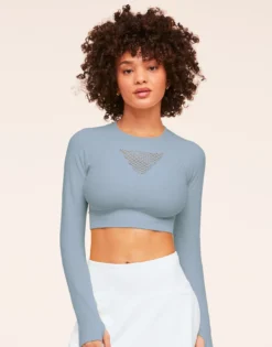Shannon Seamless Crop Blue
