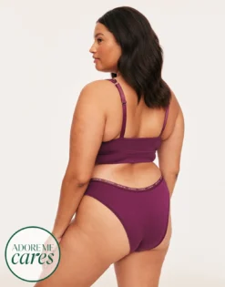 Maddey Unlined Plus Purple -Laced Bra Sales Store full 221