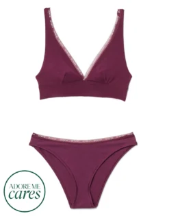 Maddey Unlined Plus Purple -Laced Bra Sales Store full 222