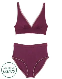 Maddey Unlined Plus Purple -Laced Bra Sales Store full 223