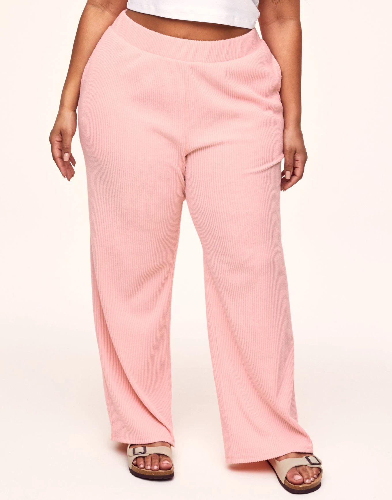 Riley Rib Lounge Pant Plus Pink 1 Riley Rib Lounge Pant Plus Pink
