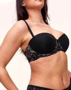 Lugo Contour Plus Black -Laced Bra Sales Store full 323