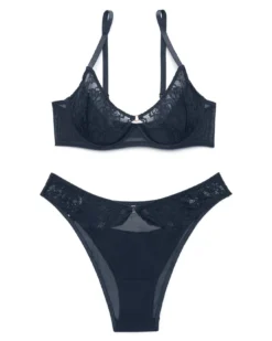 Abella Unlined Blue -Laced Bra Sales Store full 334