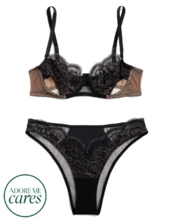 Farina Unlined Plus Black -Laced Bra Sales Store full 557