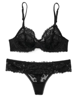 Cinthia Unlined Black -Laced Bra Sales Store full 694