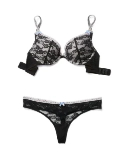 Eugenie Push Up Black -Laced Bra Sales Store full 908