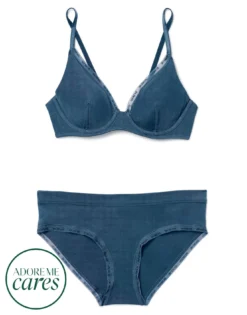 Noraeen Unlined Plus Blue -Laced Bra Sales Store full 912