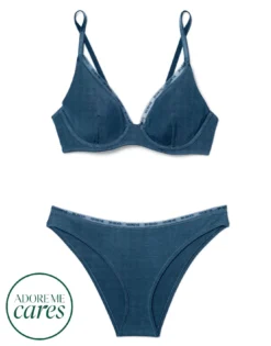 Noraeen Unlined Plus Blue -Laced Bra Sales Store full 913