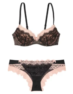 Emanuelly Push Up Black -Laced Bra Sales Store full 933